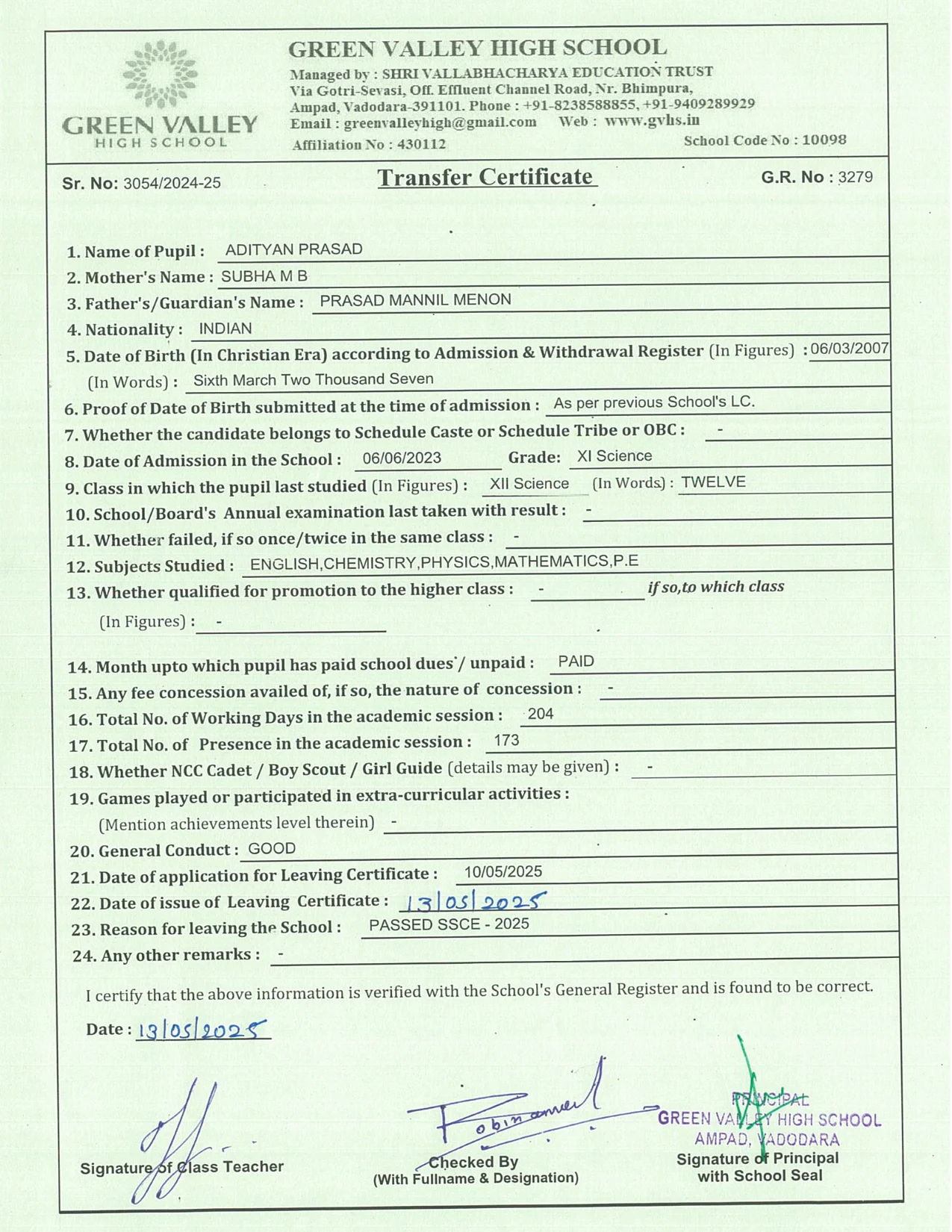 3279 - Adityan Prasad