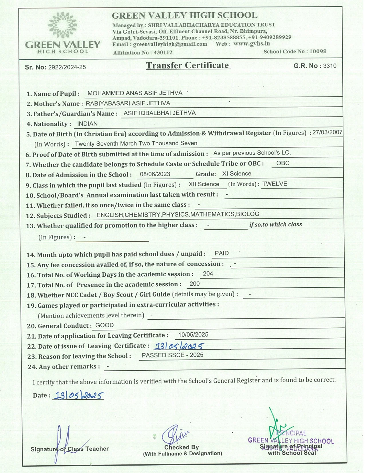 3310 - Mohammed Anas Asif Jethva