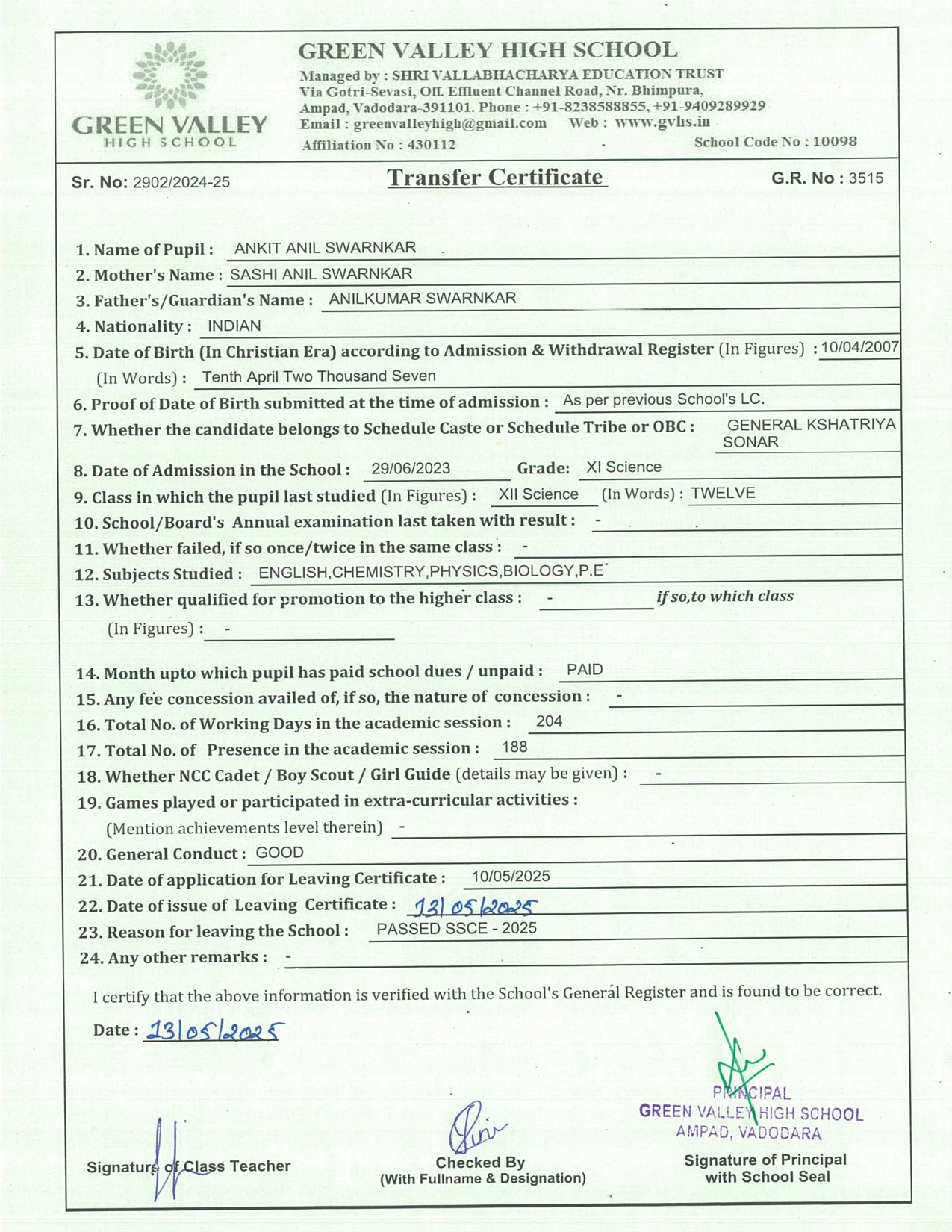 3515 - Ankit Anil Swarnkar