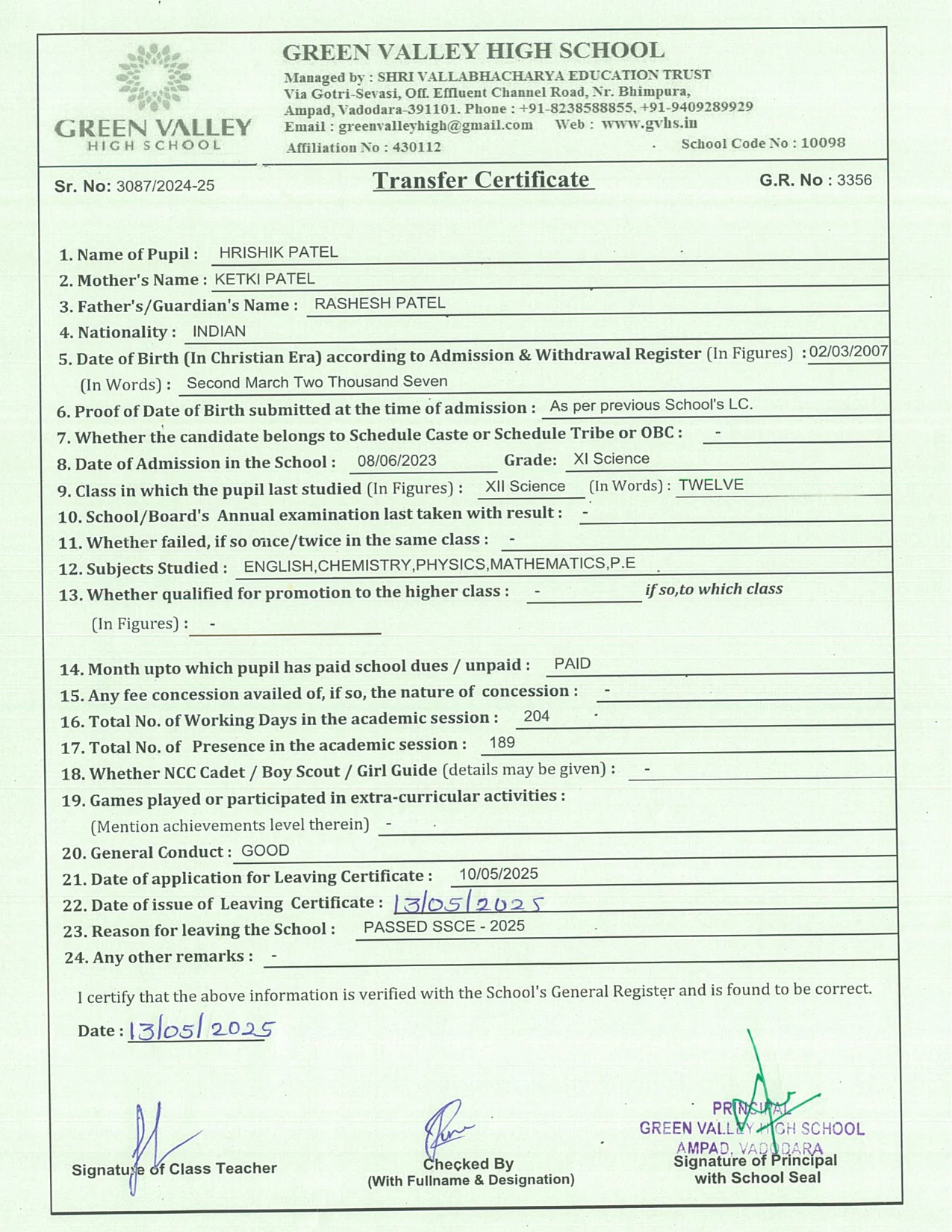 3356 - Hrishik Patel