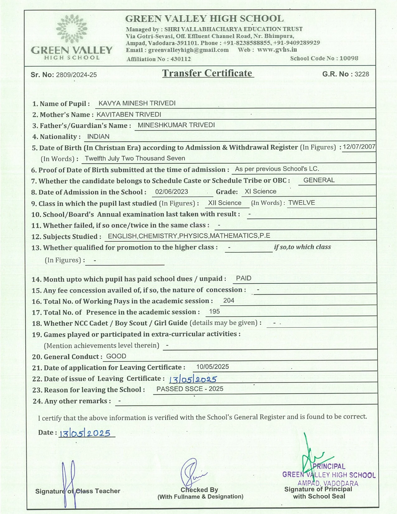 3228 - Kavya Minesh Trivedi