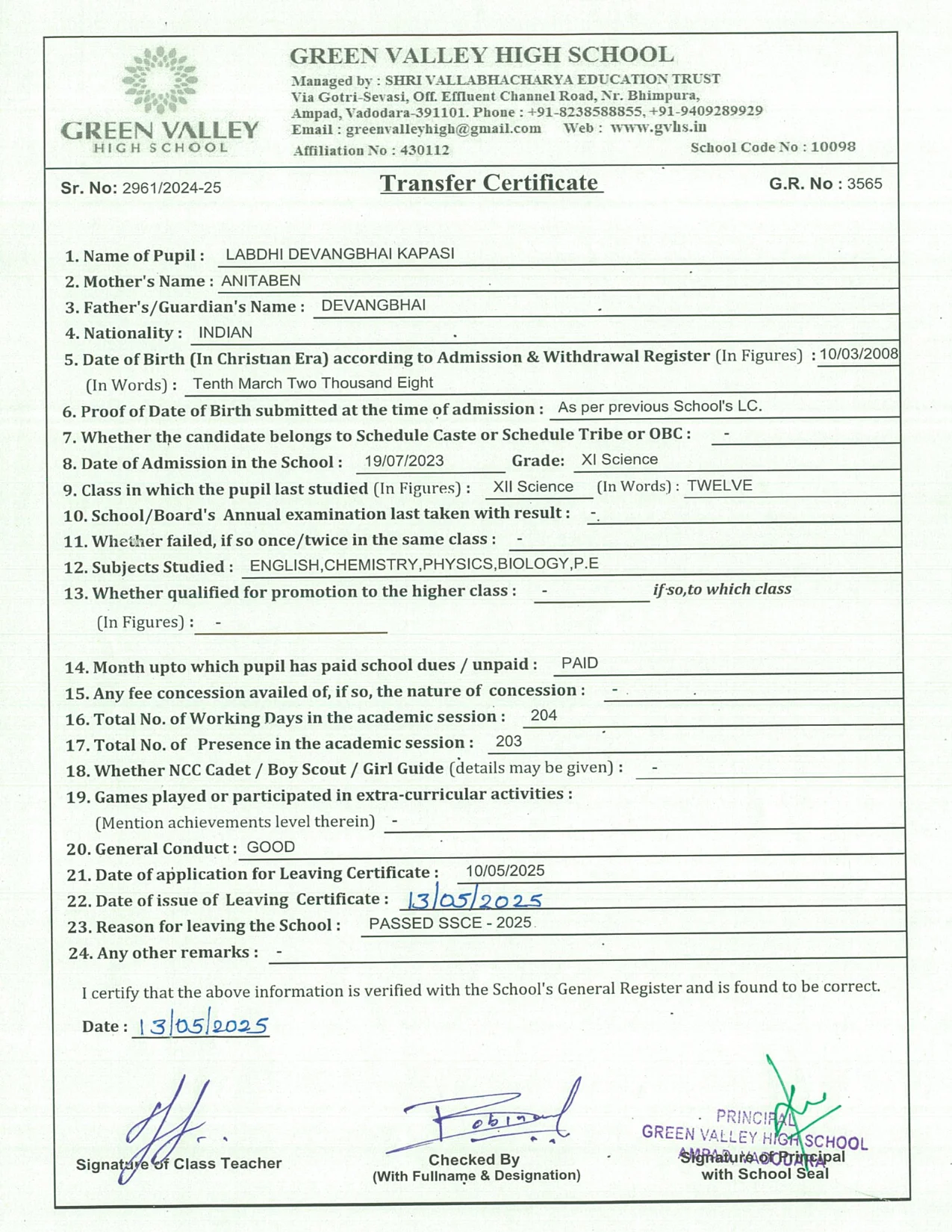 3565 - Labdhi D Kapasi