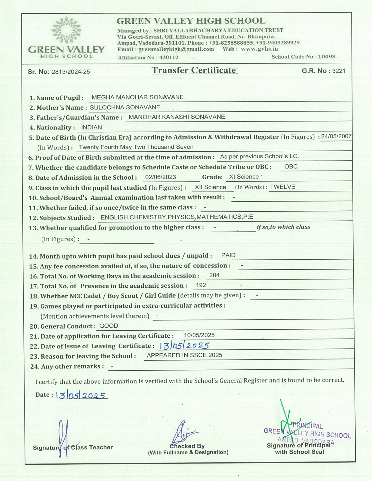 3221 - Megha Sonavane