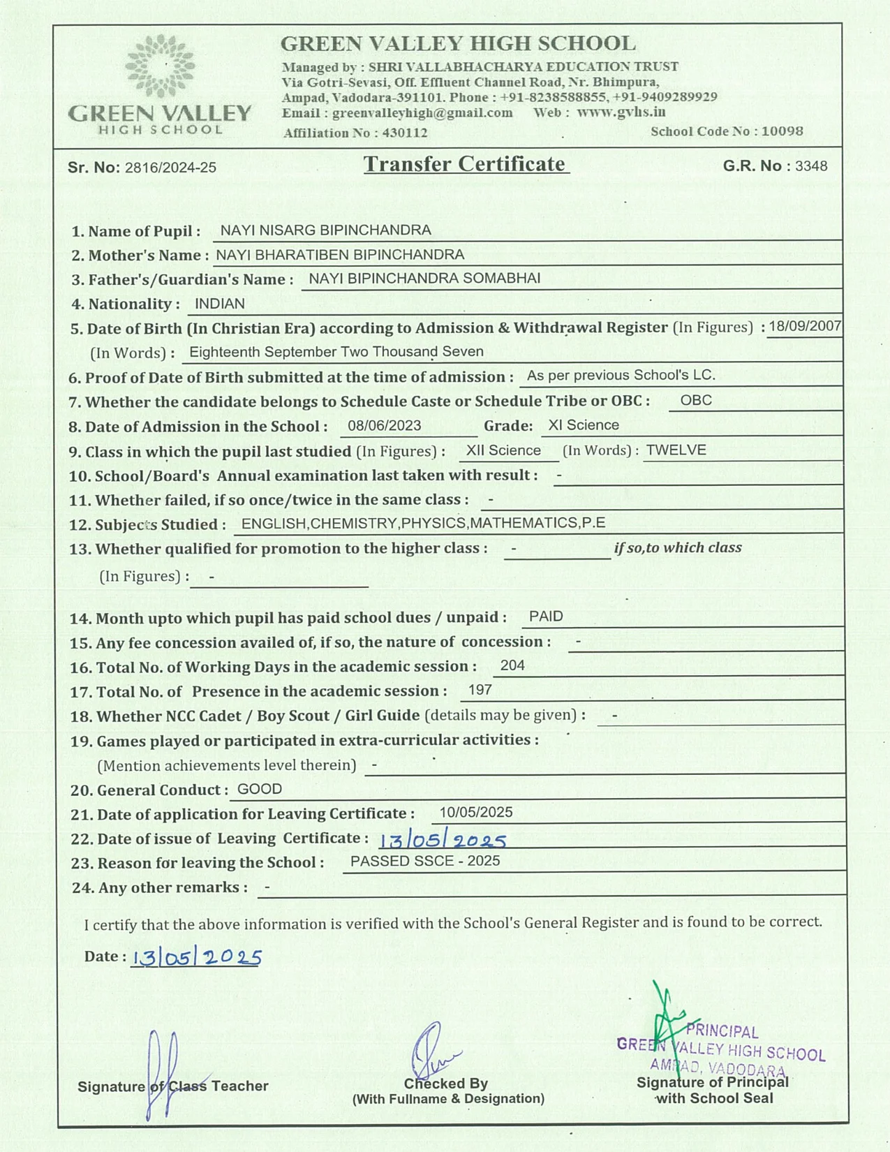 3348 - Nayi Nisarg Bipinchandra