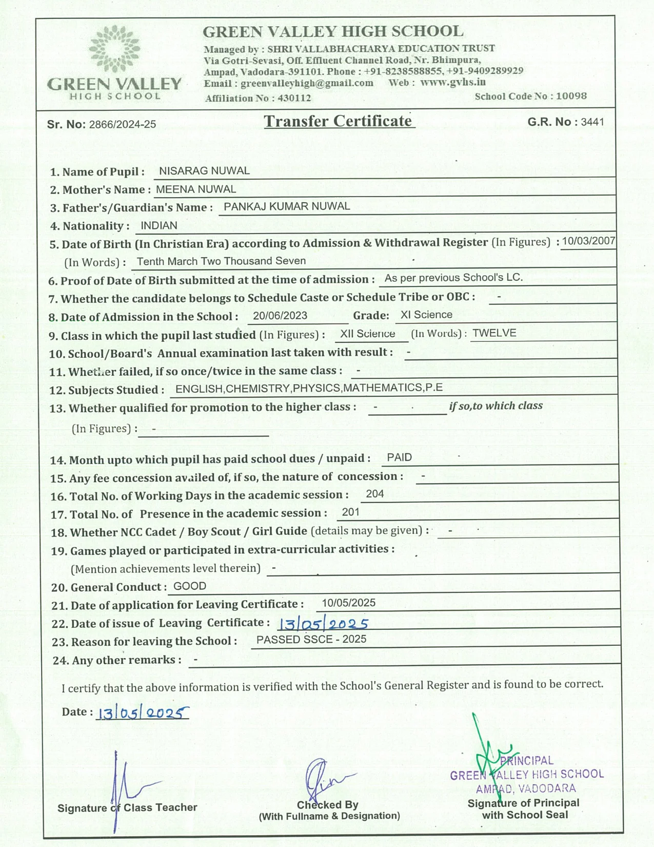 3441 - Nisarag Nuwal