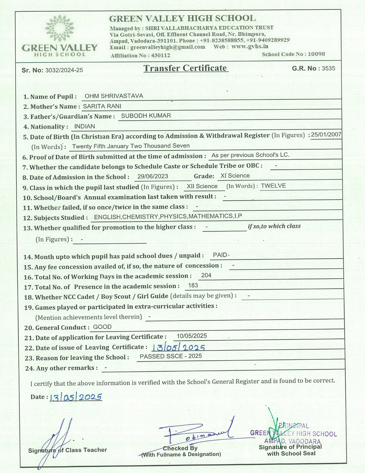 3535 - Ohm Shrivastava