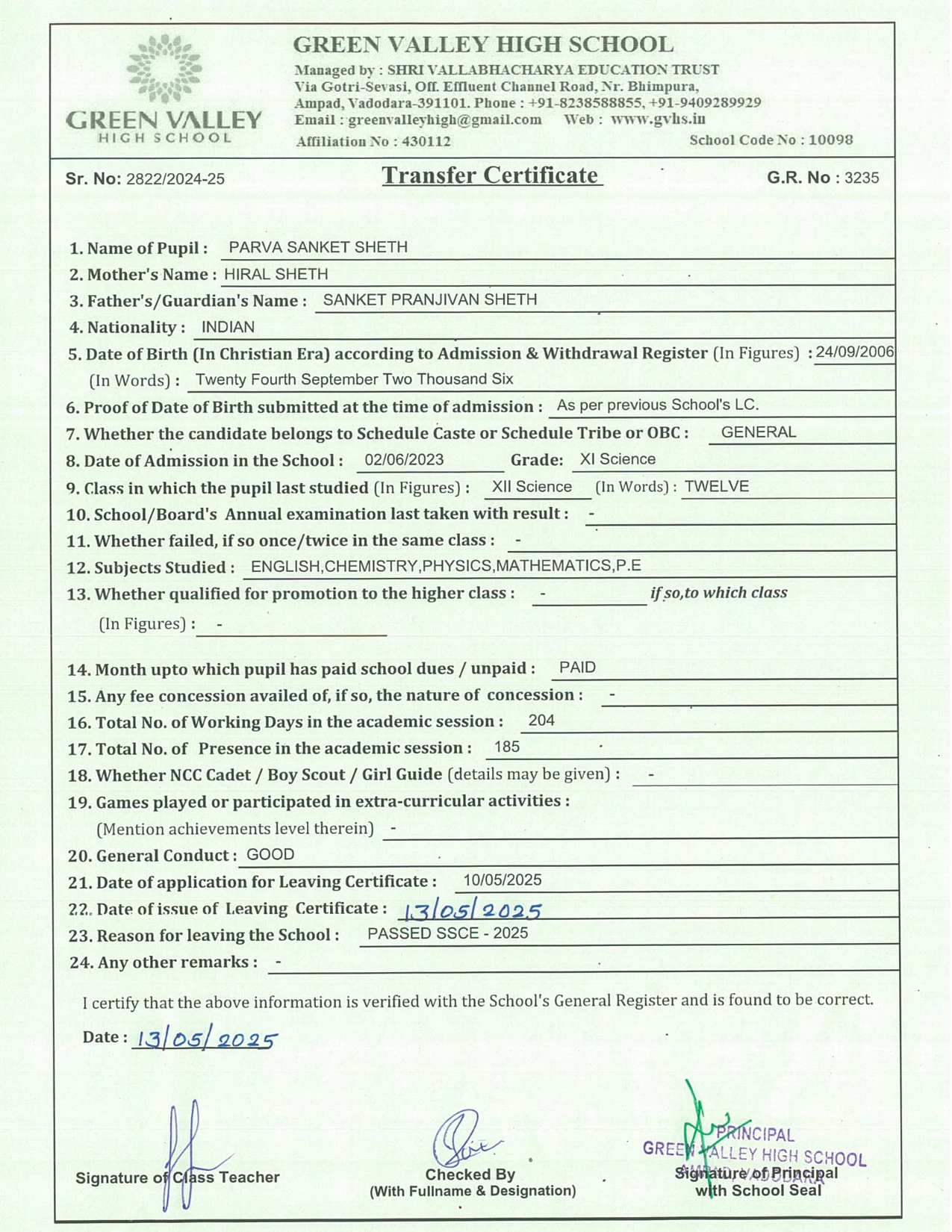 3235 - Parva Sanket Sheth