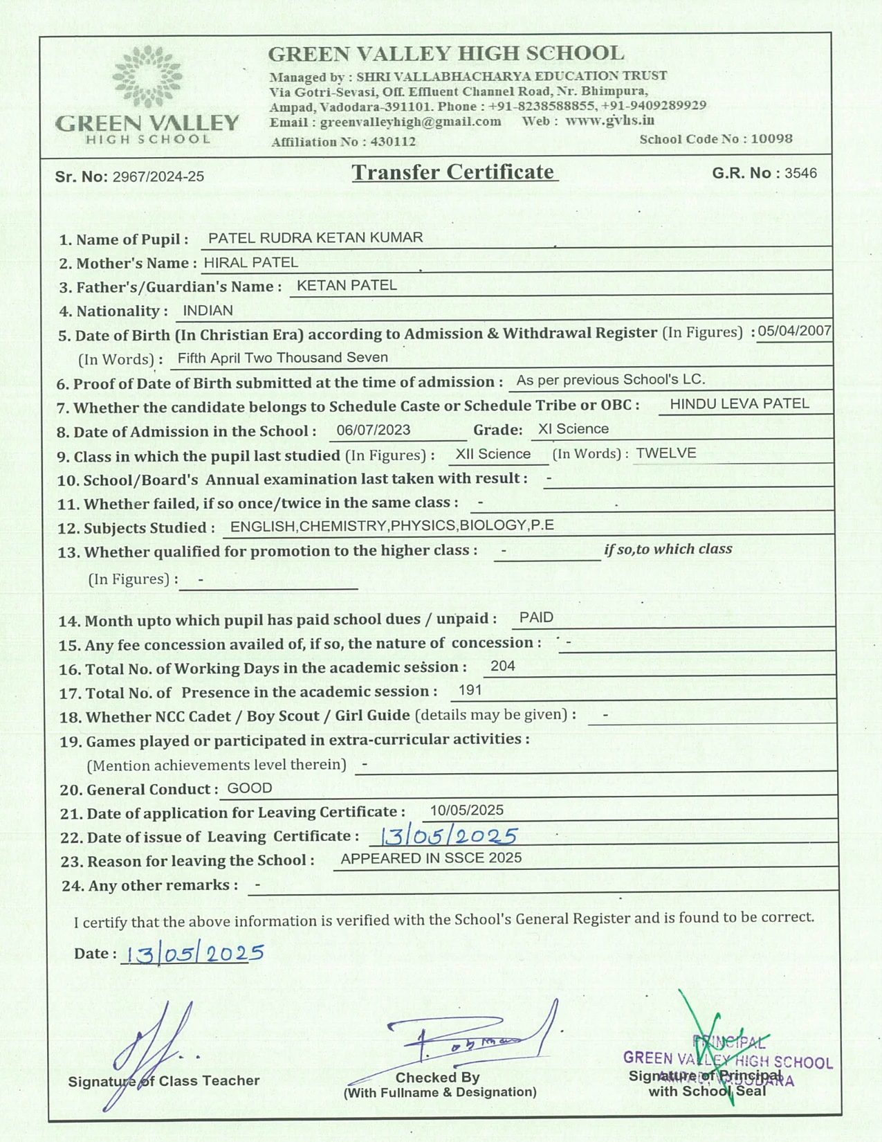 3546 - Patel Rudra Ketan Kumar