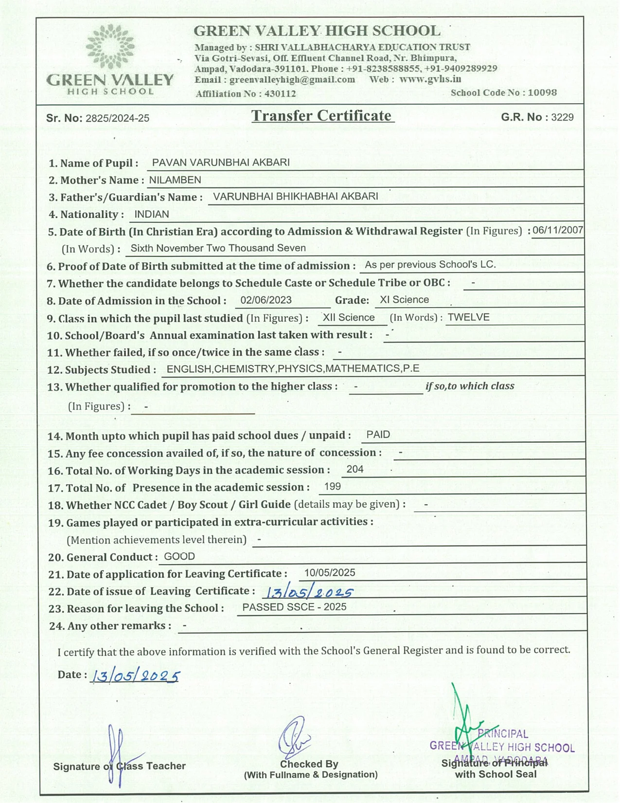 3229 - Pavan Varunbhai Akbari