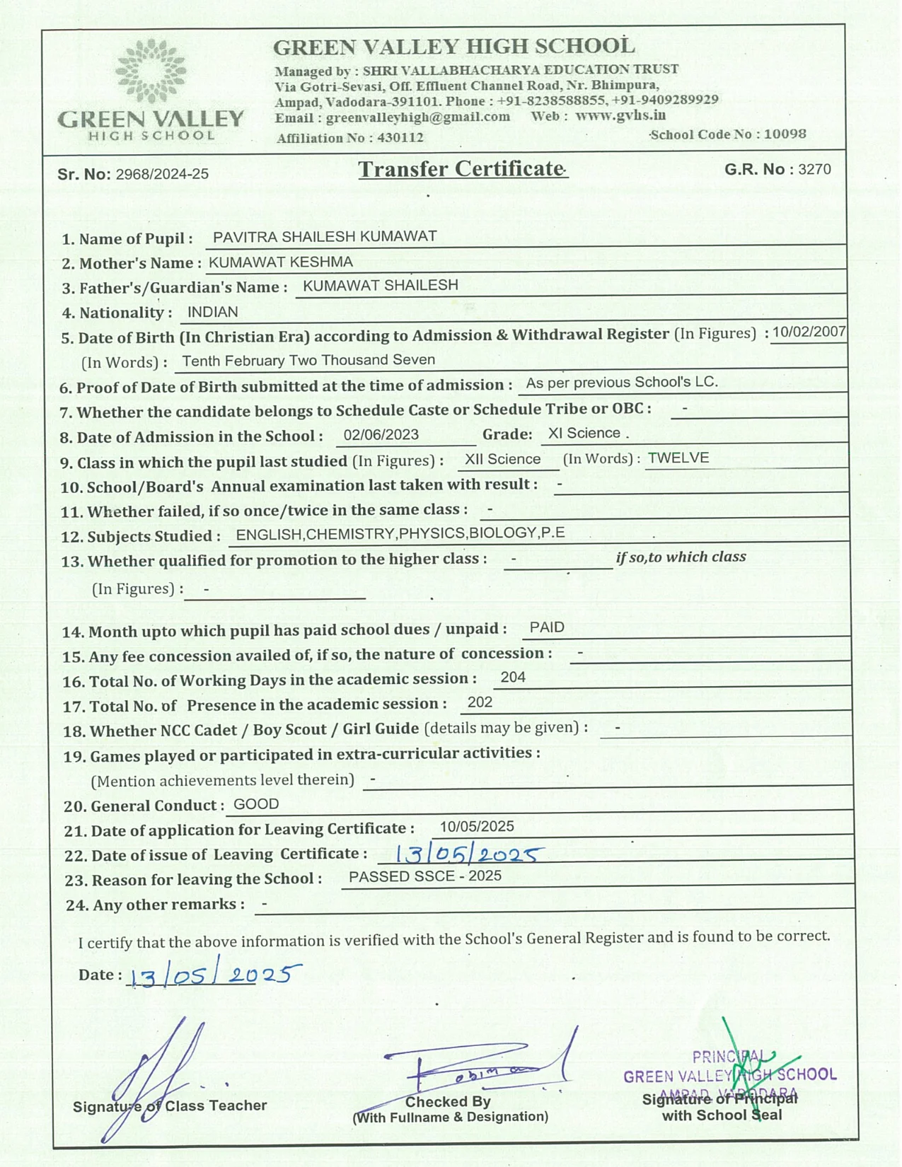 3270 - Pavitra Shailesh Kumawat