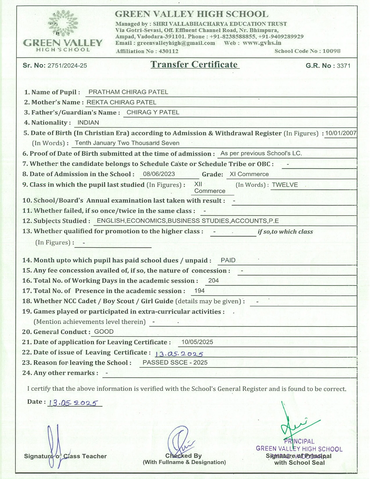 3371 - Pratham Chirag Patel