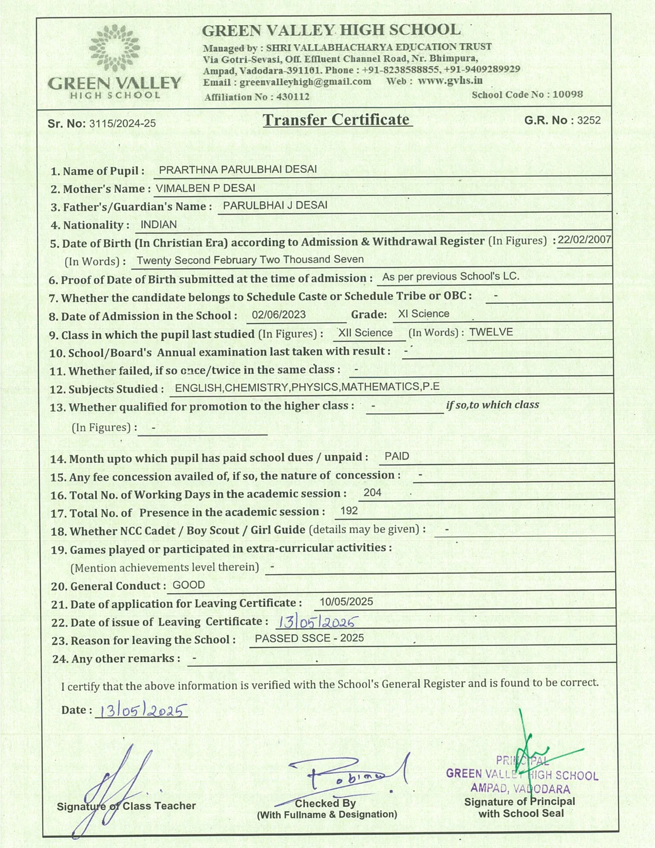 3252 - Prarthana Desai