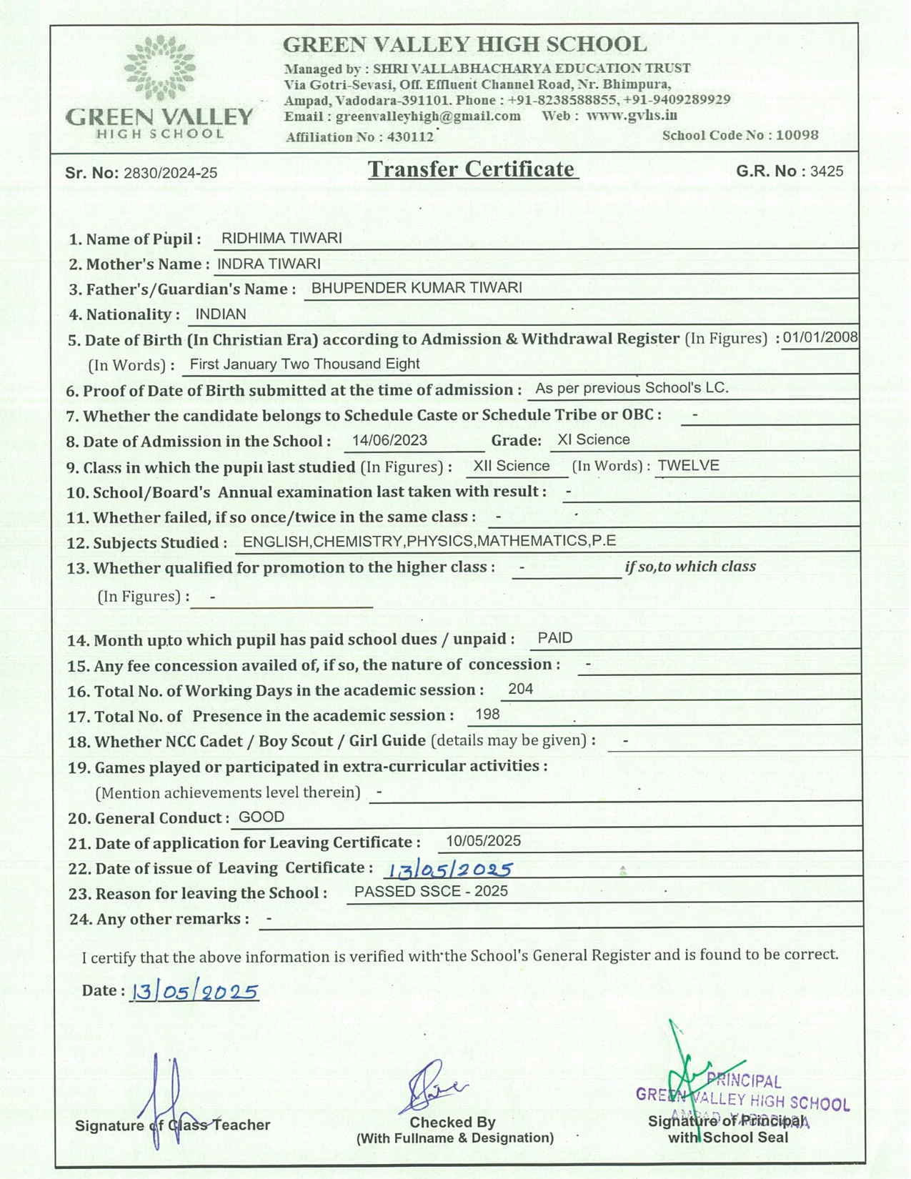 3425 - Ridhima Tiwari