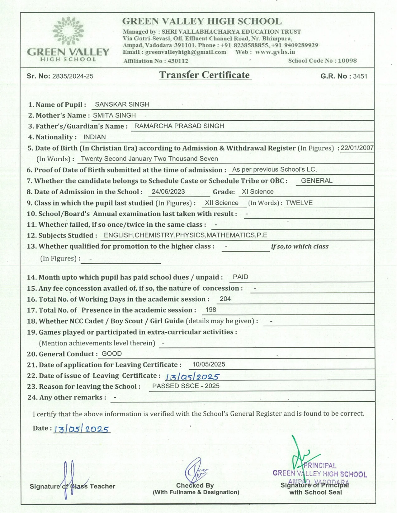 3451 - Sanskar Singh