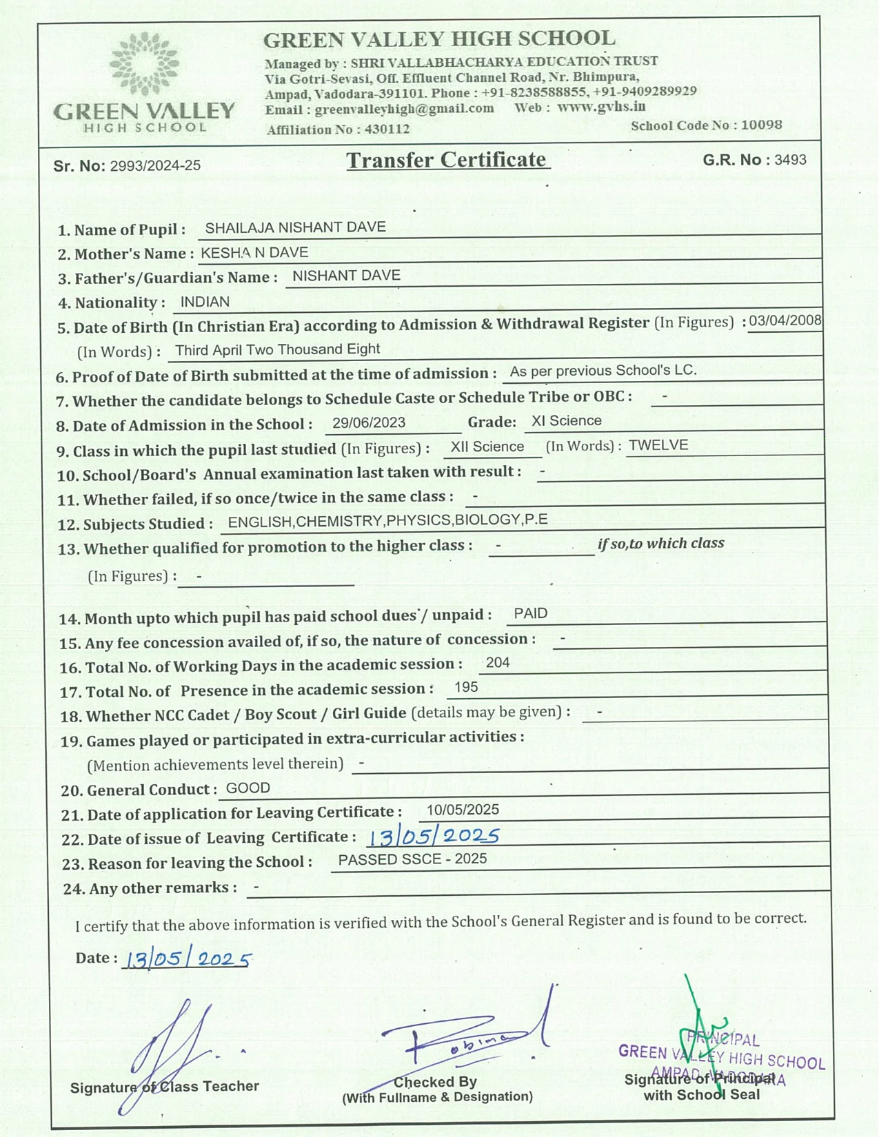 3493 - Shailaja Nishant Dave