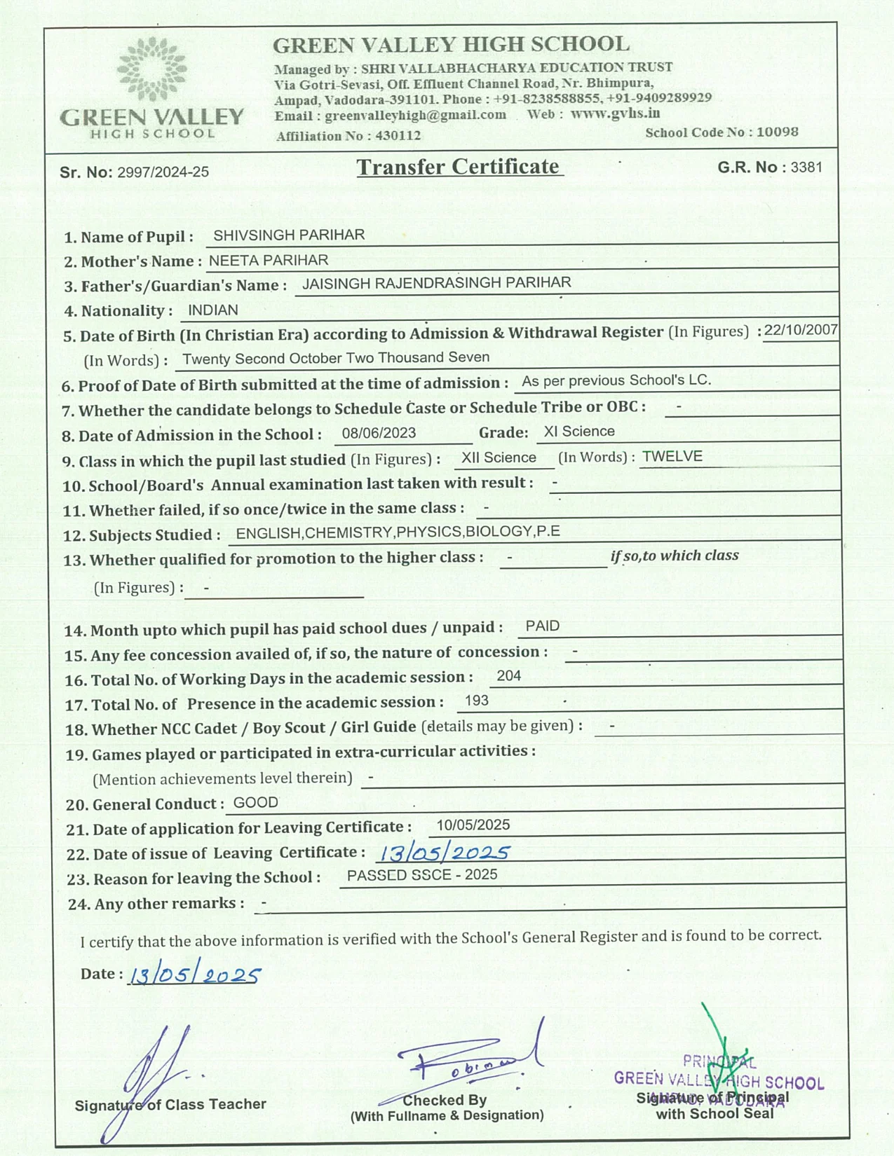 3381 - Shivsingh Parihar