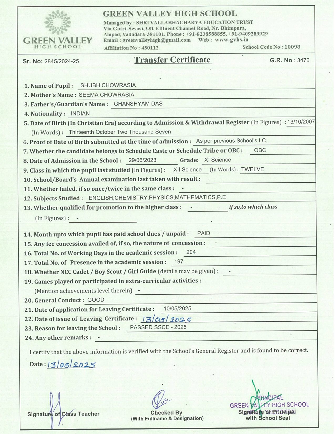 3476 - Shubh Chowrasia