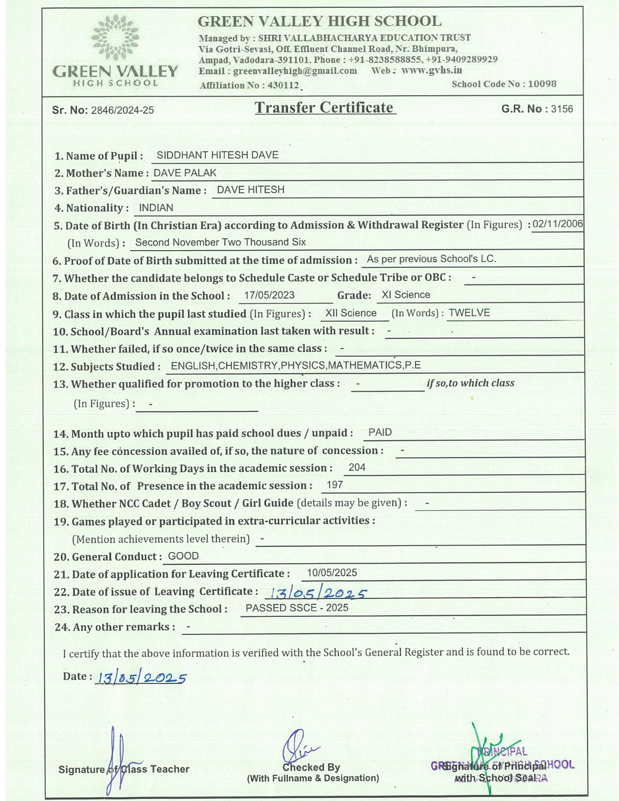 3156 - Siddhant Hitesh Dave