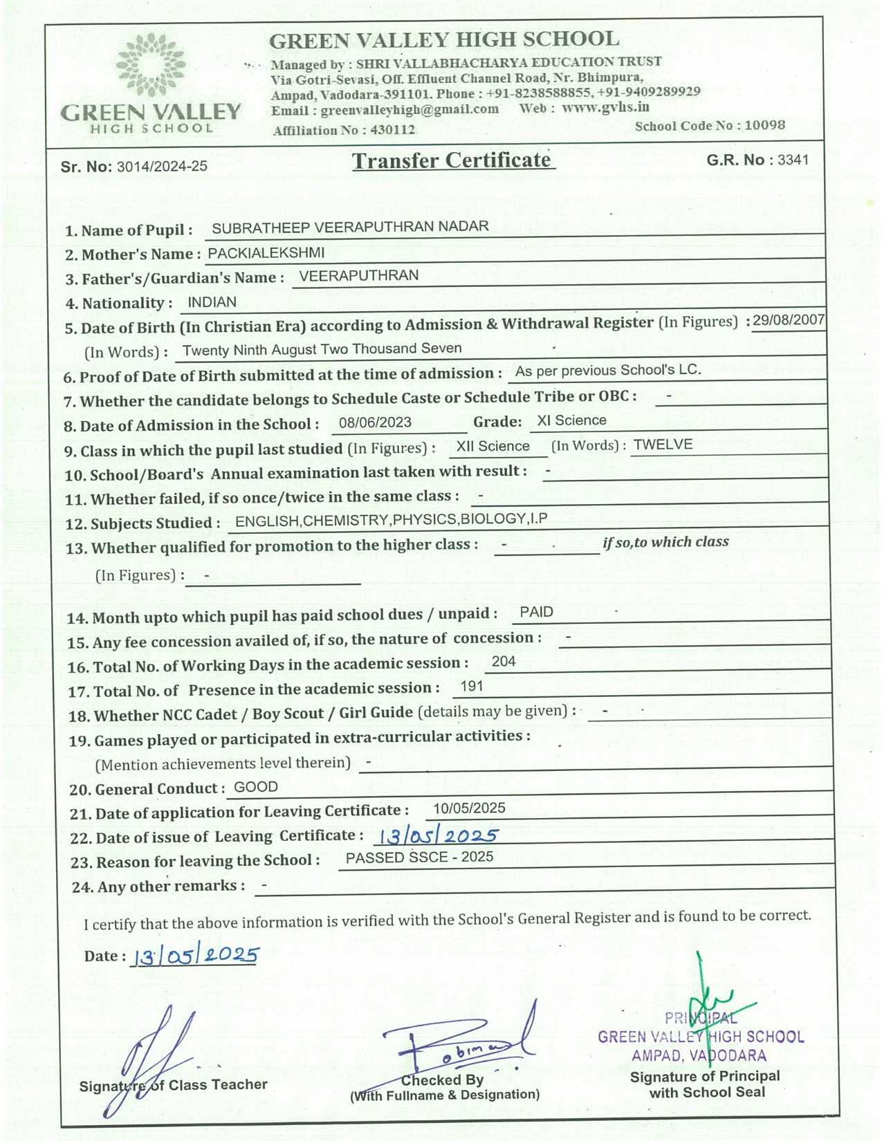 3341 - Subratheep Nadar