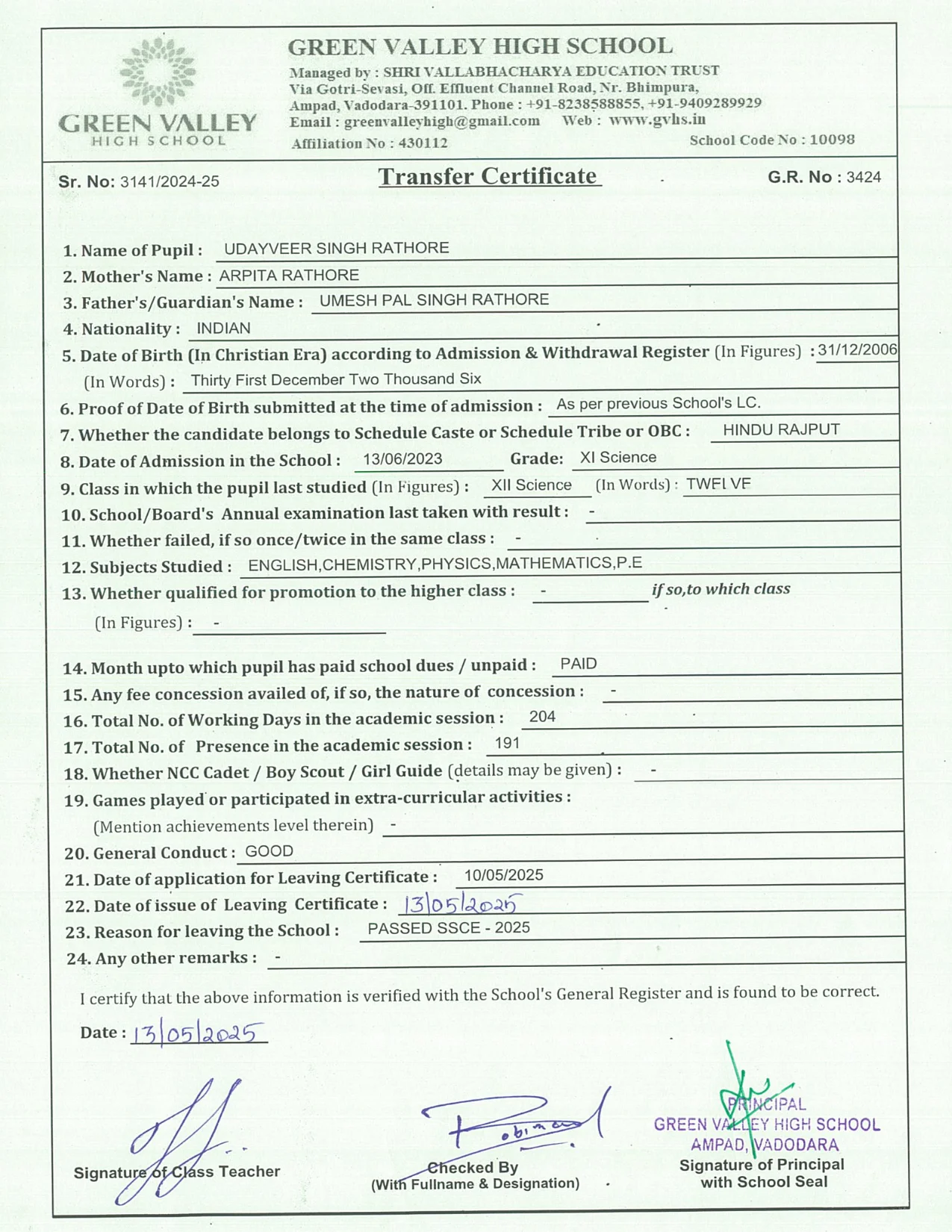 3424 - Udayveer Singh