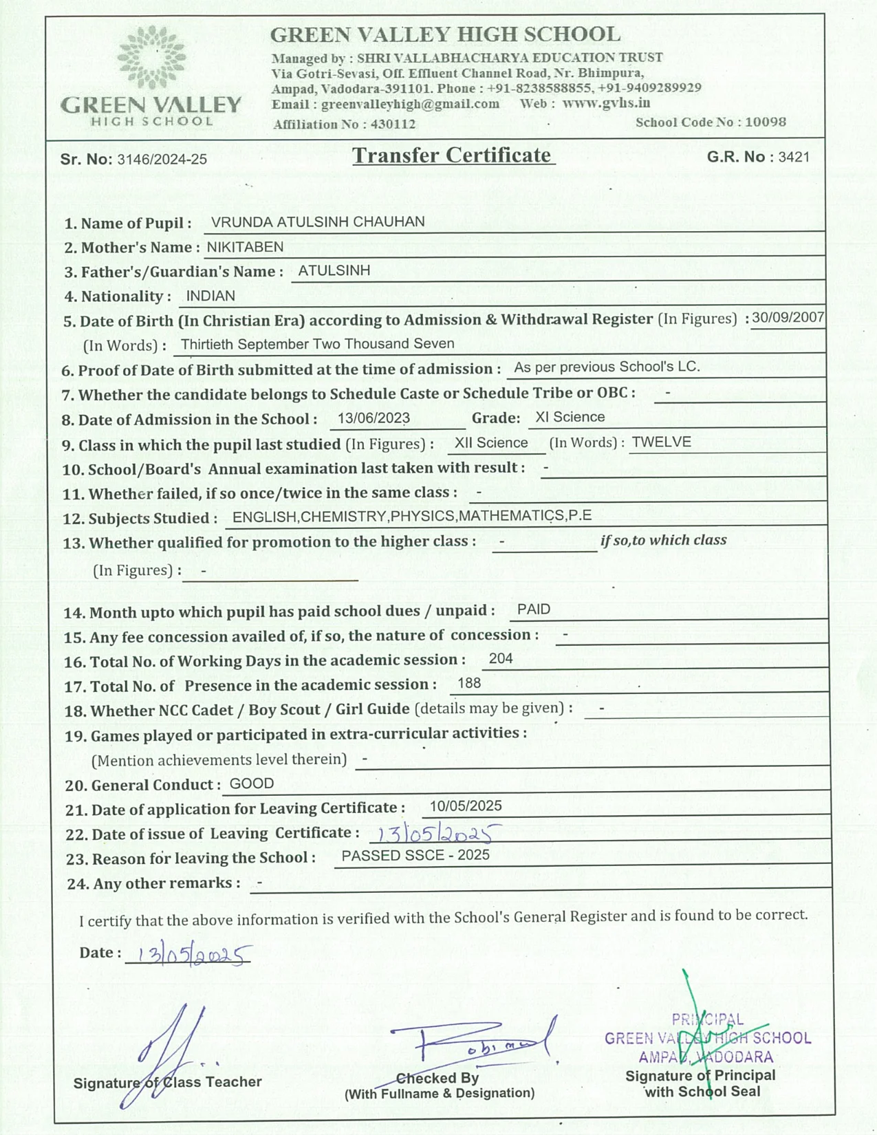 3421 - Vrunda Chauhan